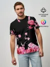 Мужская базовая футболка / Яркие розы