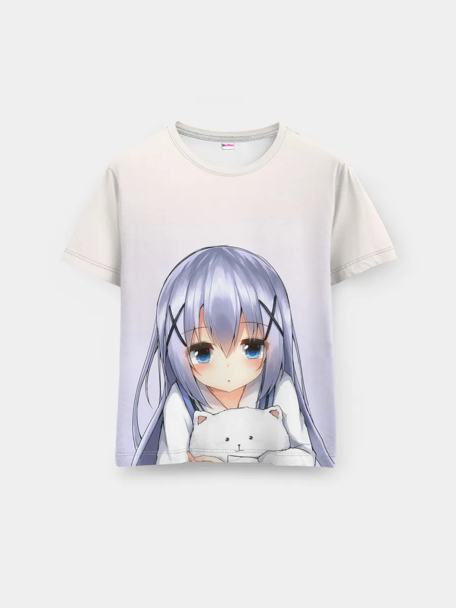 Мужская базовая футболка / малышка с пушистиком