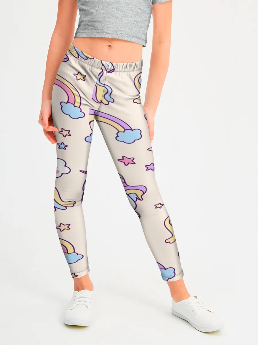 Леггинсы для девочки / Радужные Единорожки