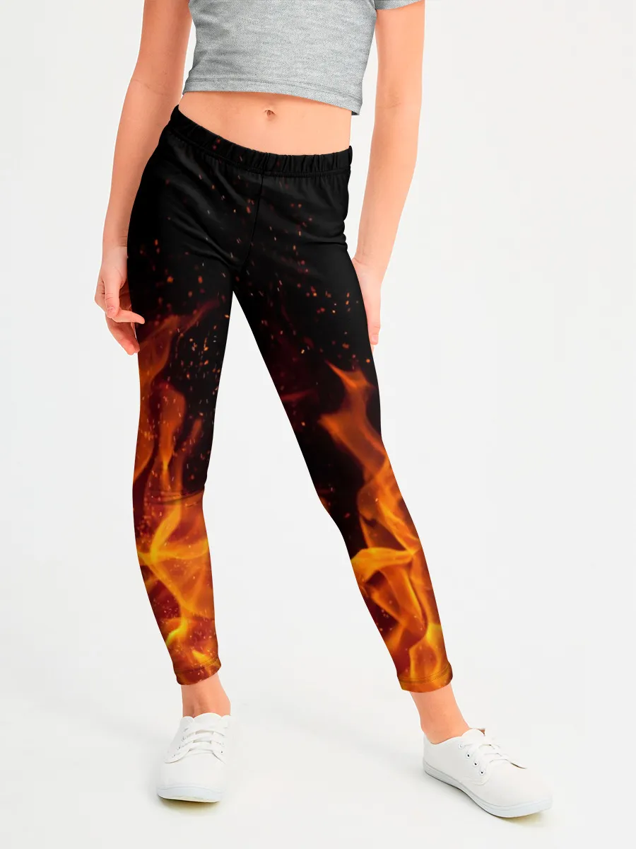 Леггинсы для девочки / Огонь с искрами