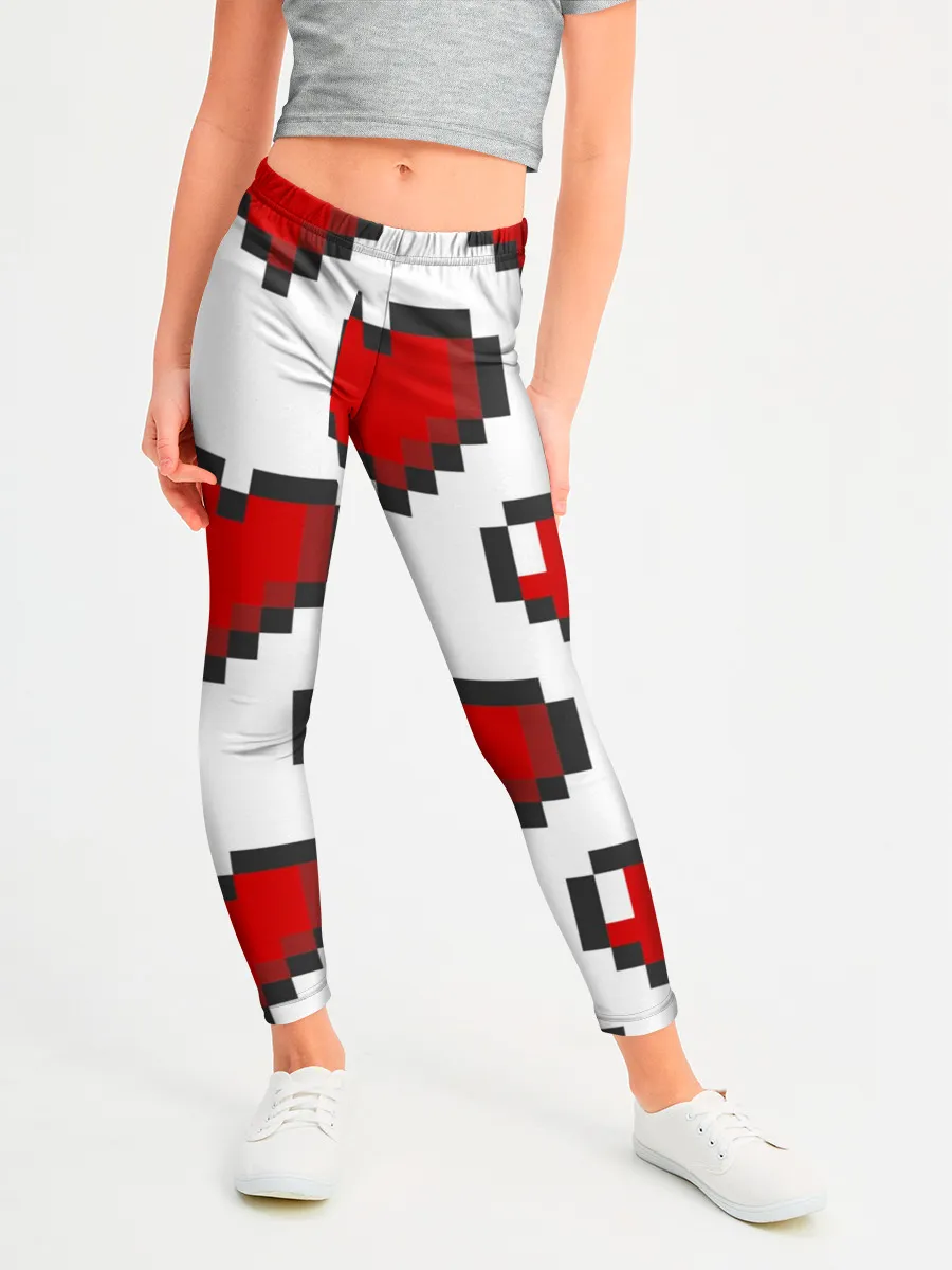 Леггинсы для девочки / Пиксельные сердечки