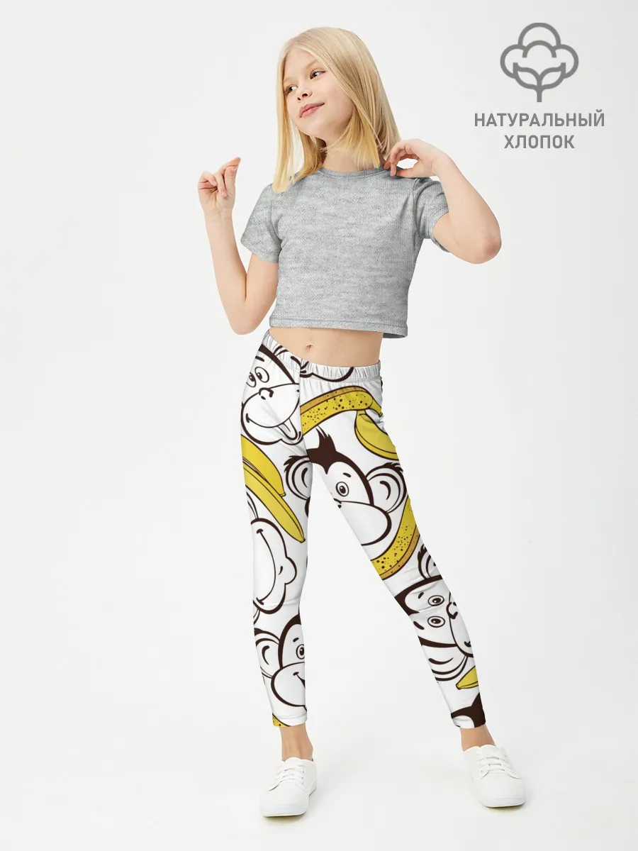Леггинсы для девочки / Обезьянки и бананы