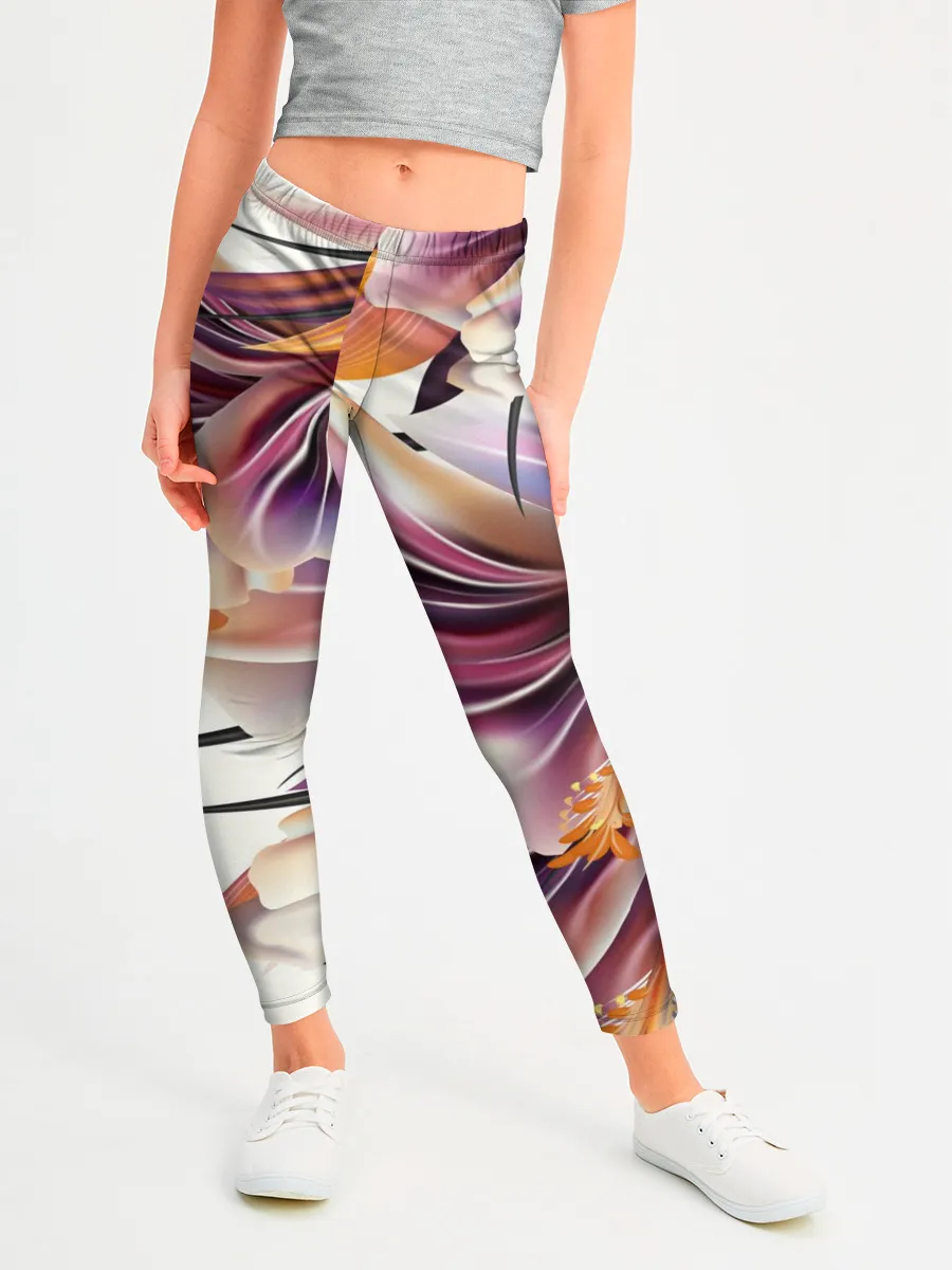 Леггинсы для девочки / Необычный цветок