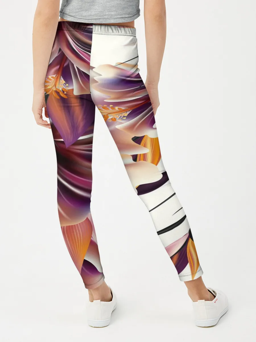 Леггинсы для девочки / Необычный цветок