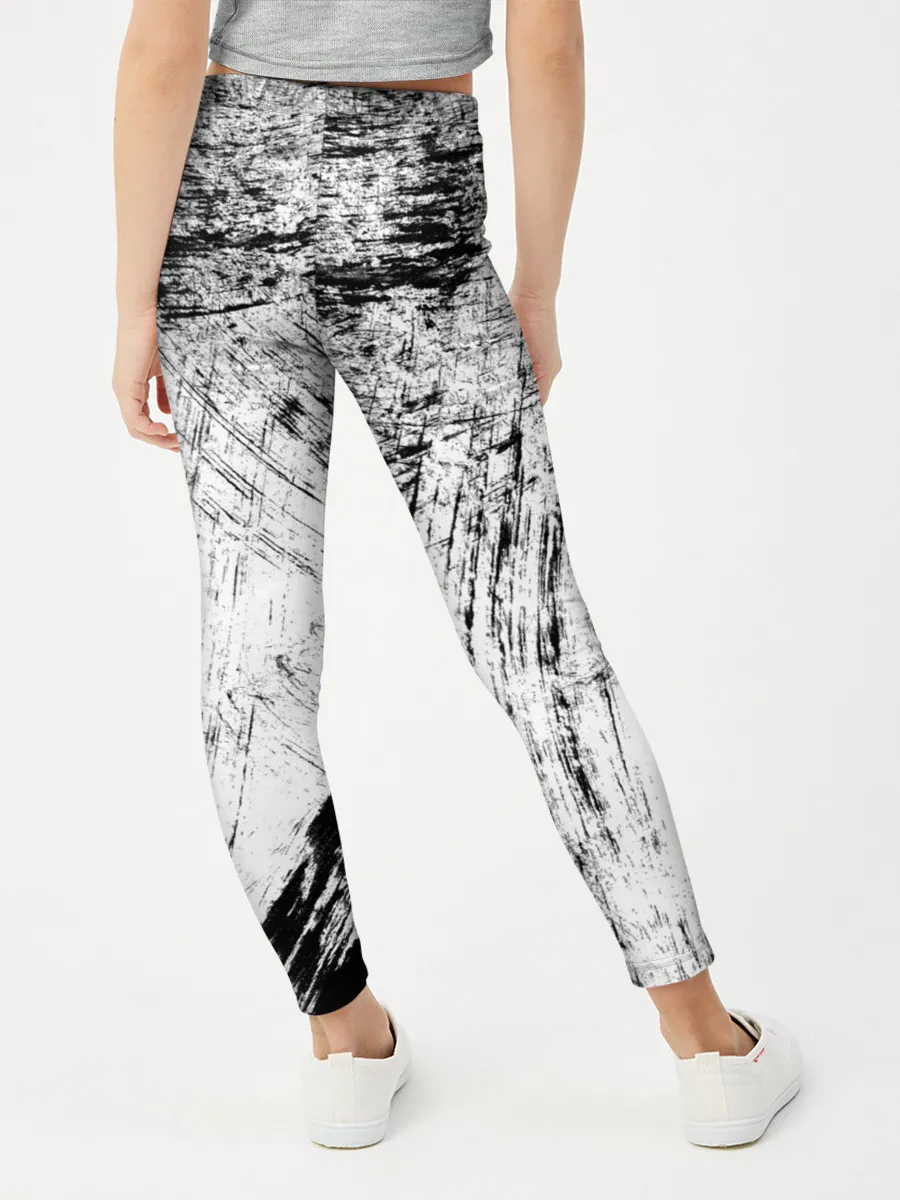 Леггинсы для девочки / Серые штрихи