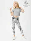 Леггинсы для девочки / Серые штрихи
