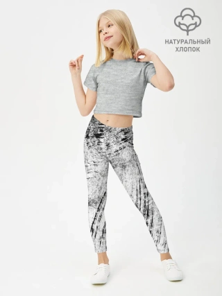 Леггинсы для девочки / Серые штрихи