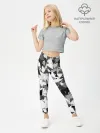 Леггинсы для девочки / Городской серый камуфляж