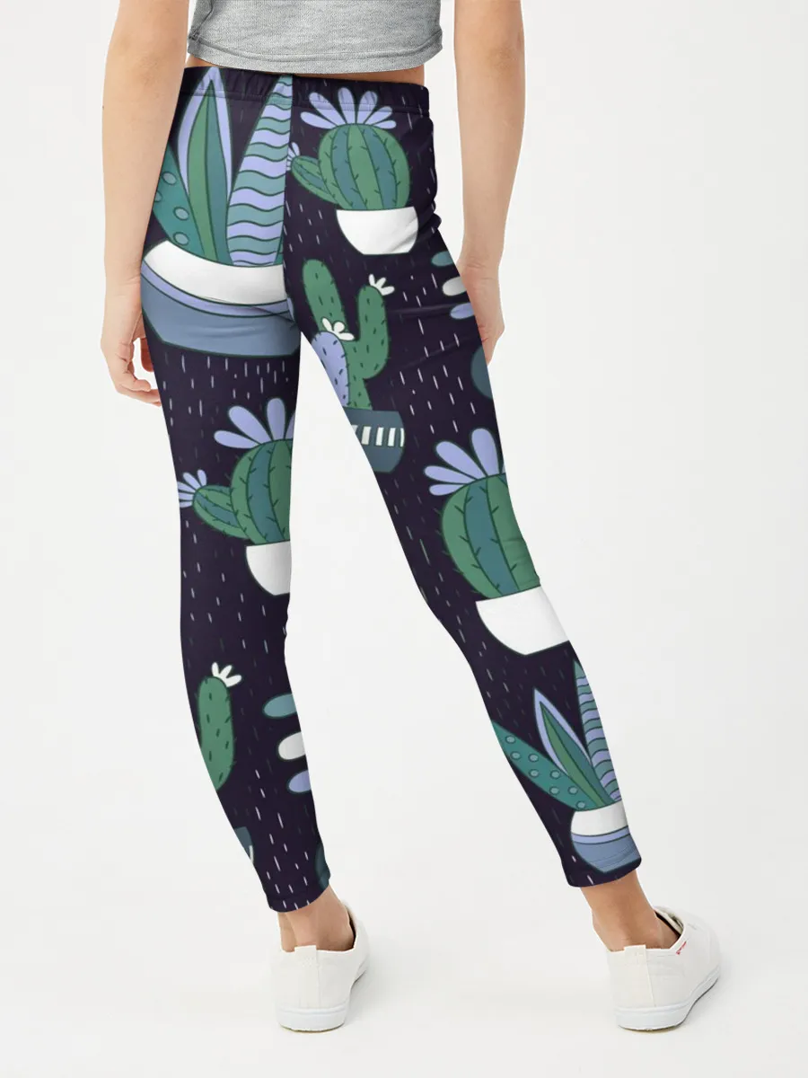 Леггинсы для девочки / Кактусы