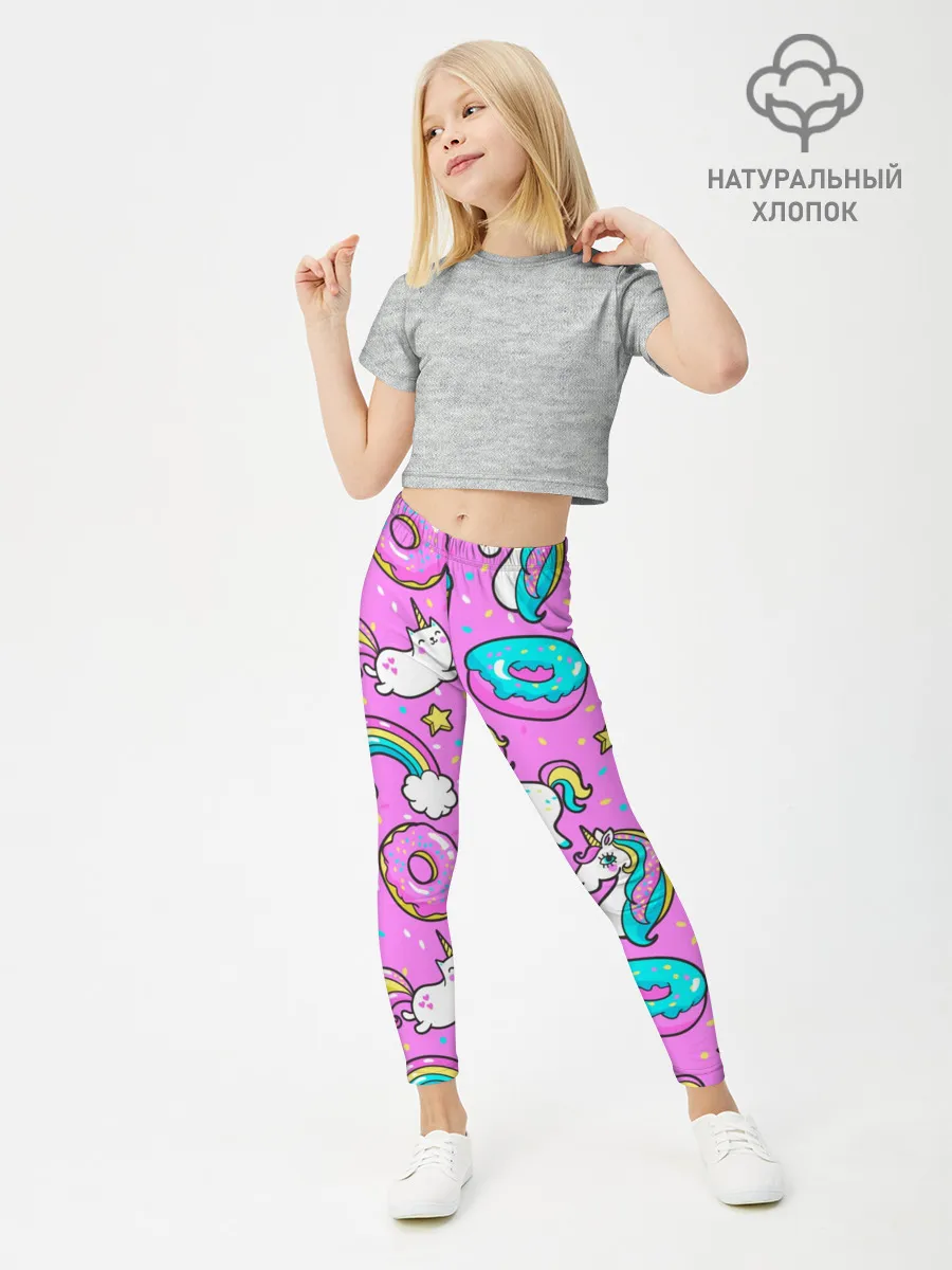 Леггинсы для девочки / Котики и Единороги