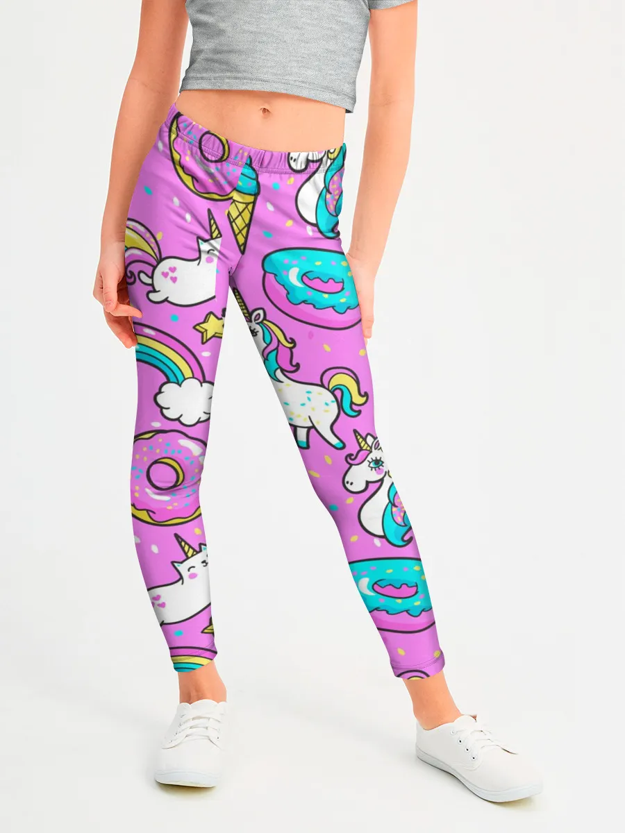 Леггинсы для девочки / Котики и Единороги