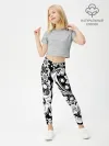 Леггинсы для девочки / Хохлома чб