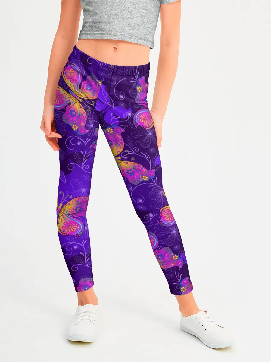 Леггинсы для девочки / Розовые бабочки