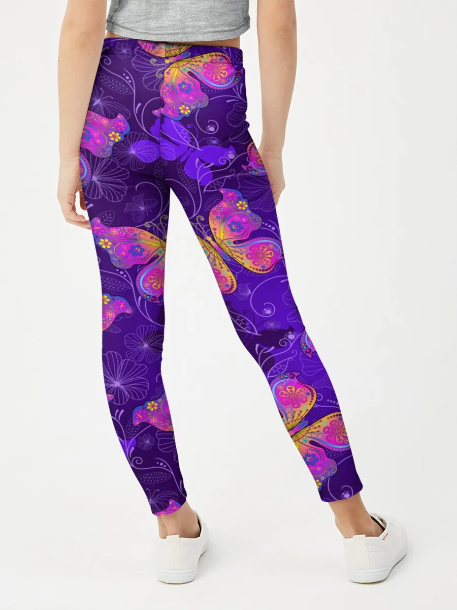 Леггинсы для девочки / Розовые бабочки