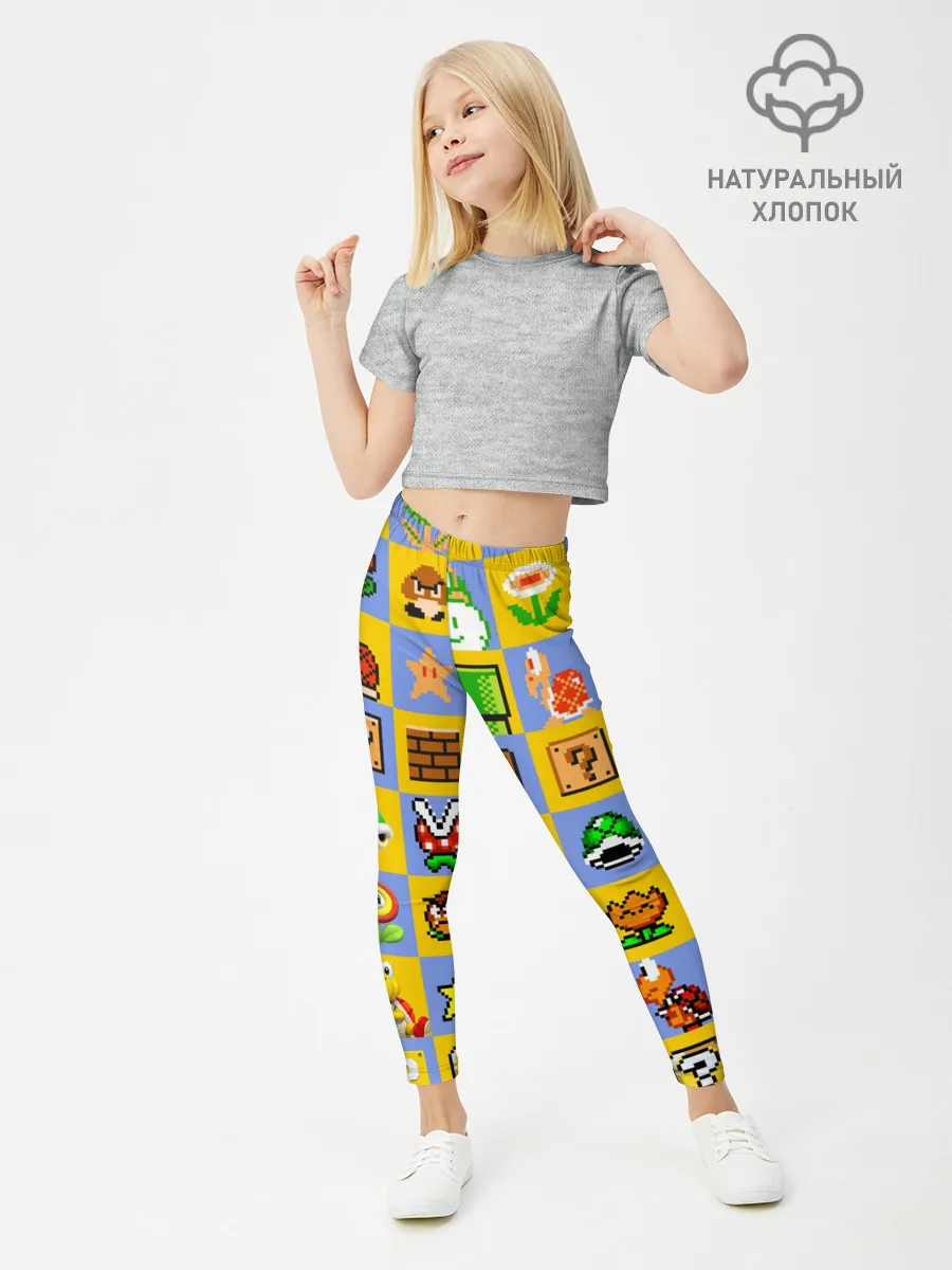 Леггинсы для девочки / Super Mario Pop art