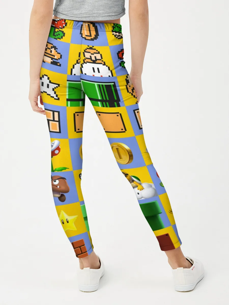Леггинсы для девочки / Super Mario Pop art