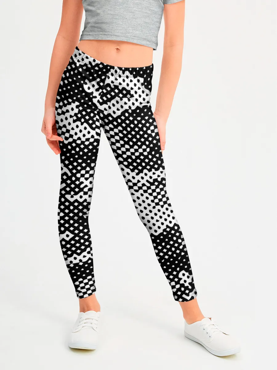 Леггинсы для девочки / Черный камуфляж