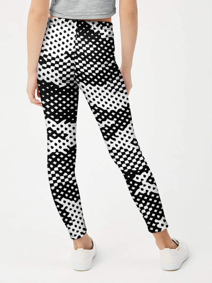 Леггинсы для девочки / Черный камуфляж