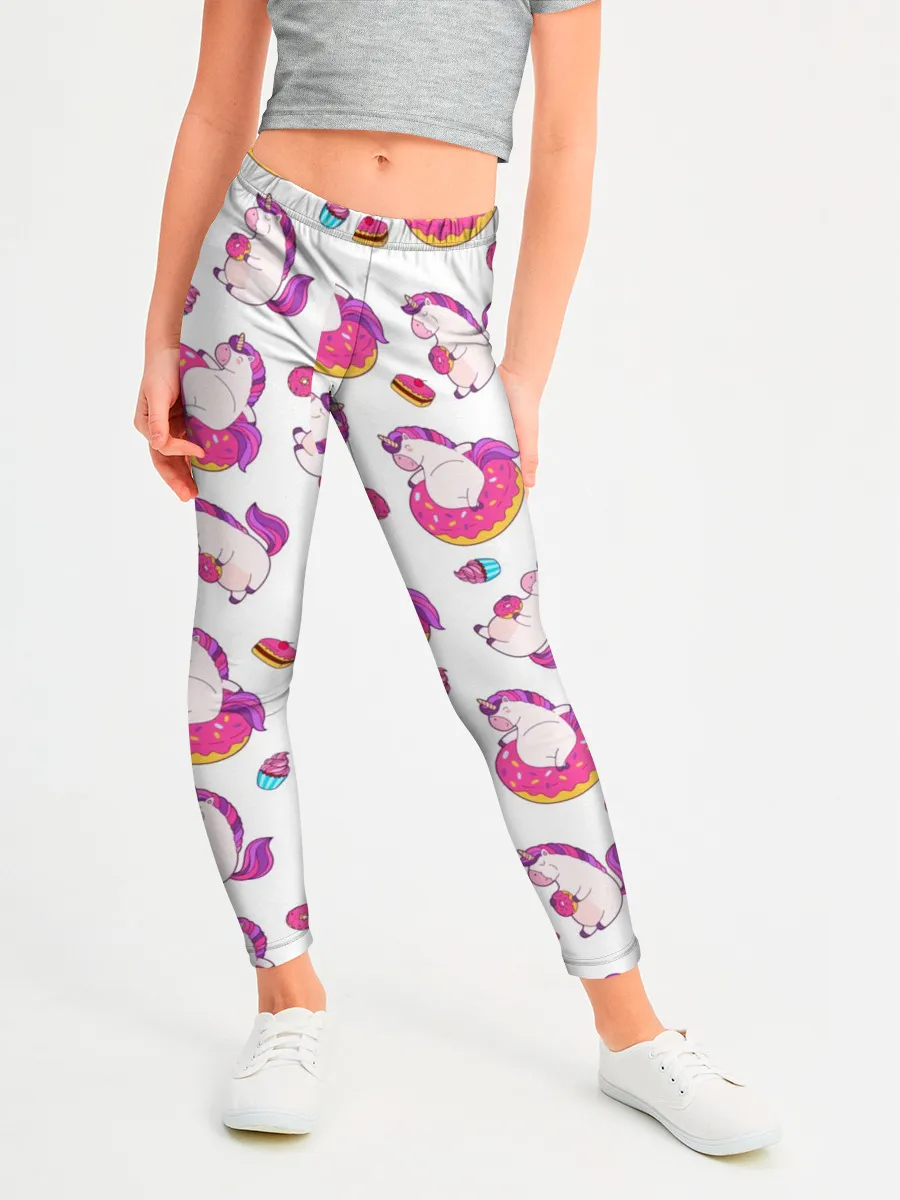 Леггинсы для девочки / Единорожки и вкусняшки