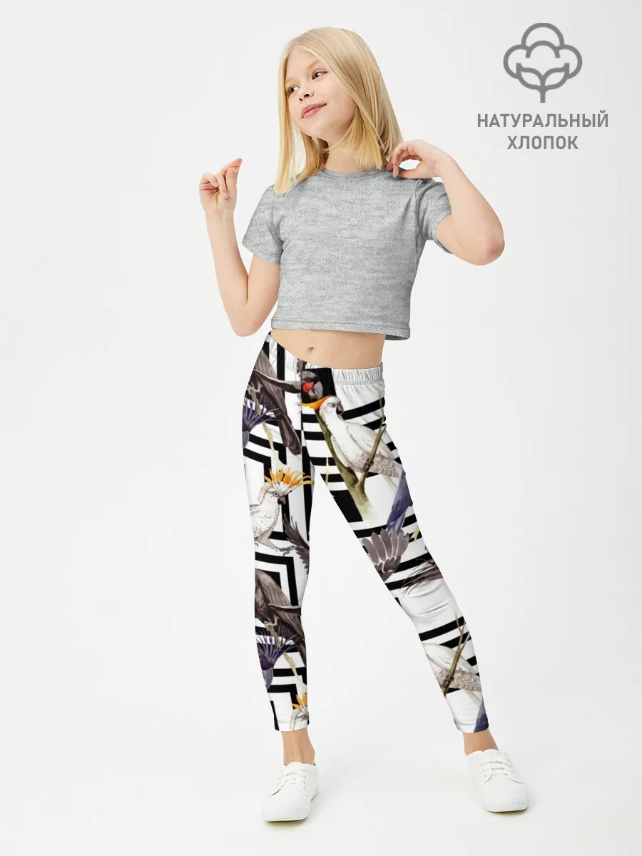 Леггинсы для девочки / Попугаи какаду