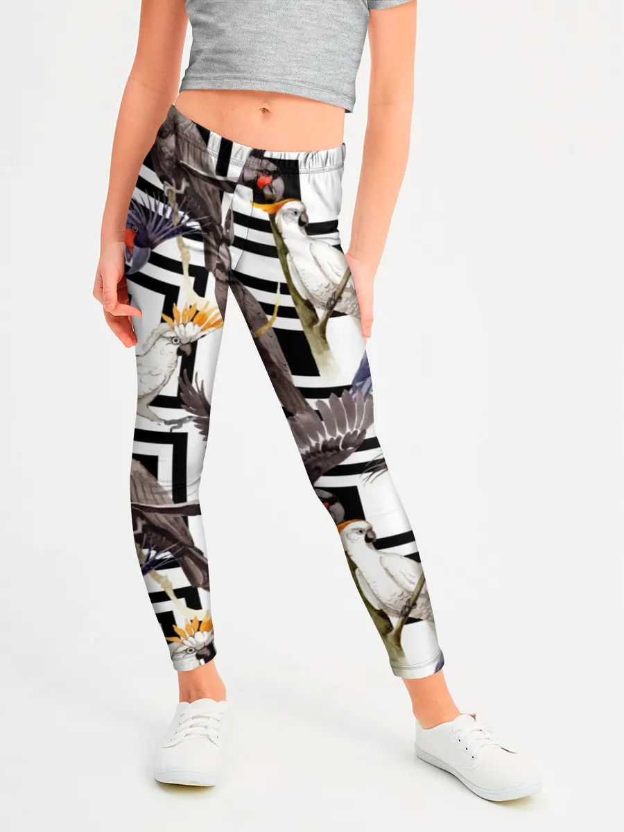Леггинсы для девочки / Попугаи какаду