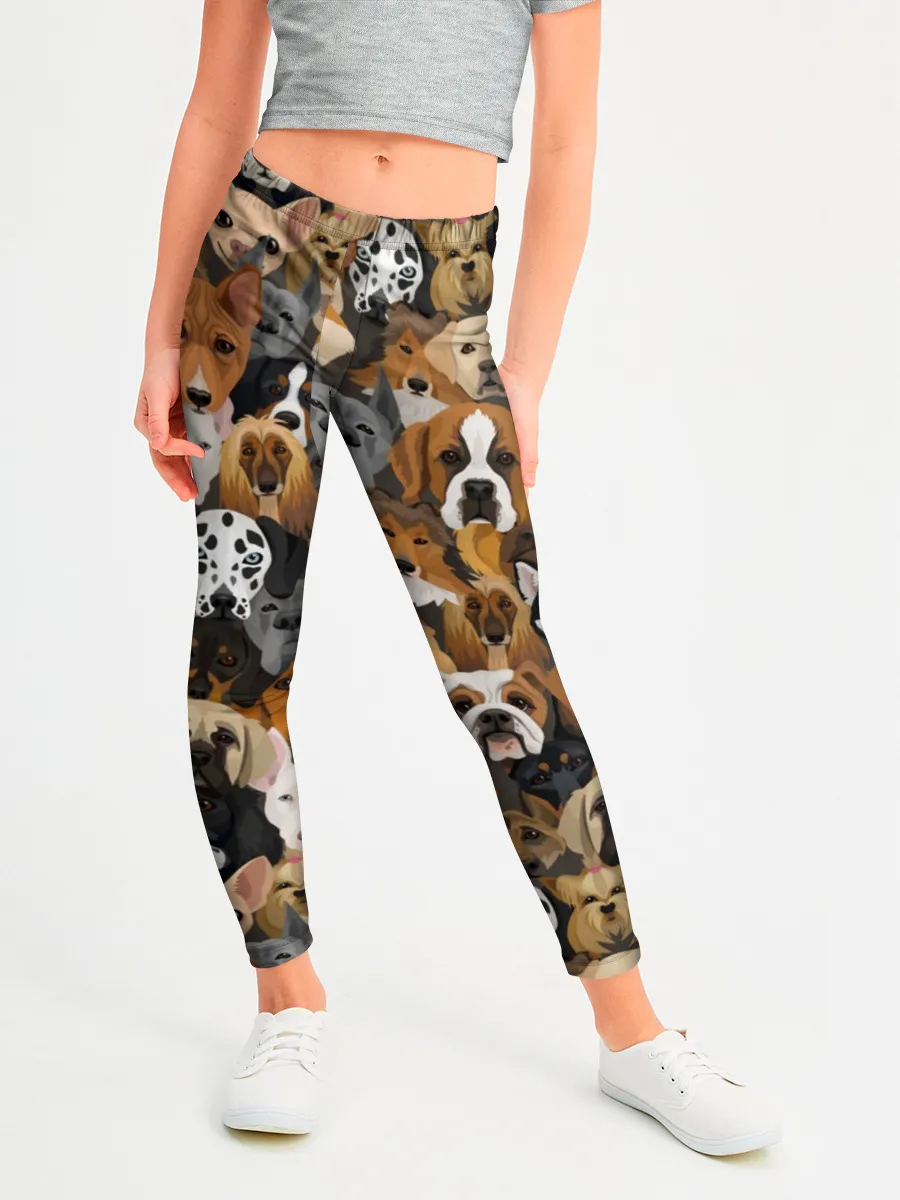 Леггинсы для девочки / Собаки