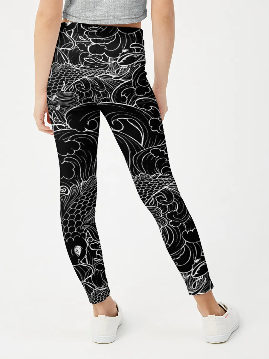 Леггинсы для девочки / Карпы кои