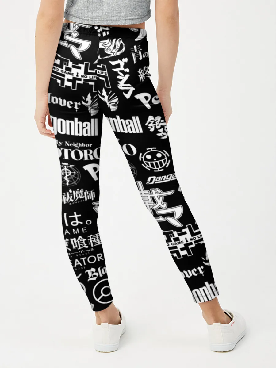 Леггинсы для девочки / ЛОГО АНИМЕ МУЛЬТФИЛЬМОВ