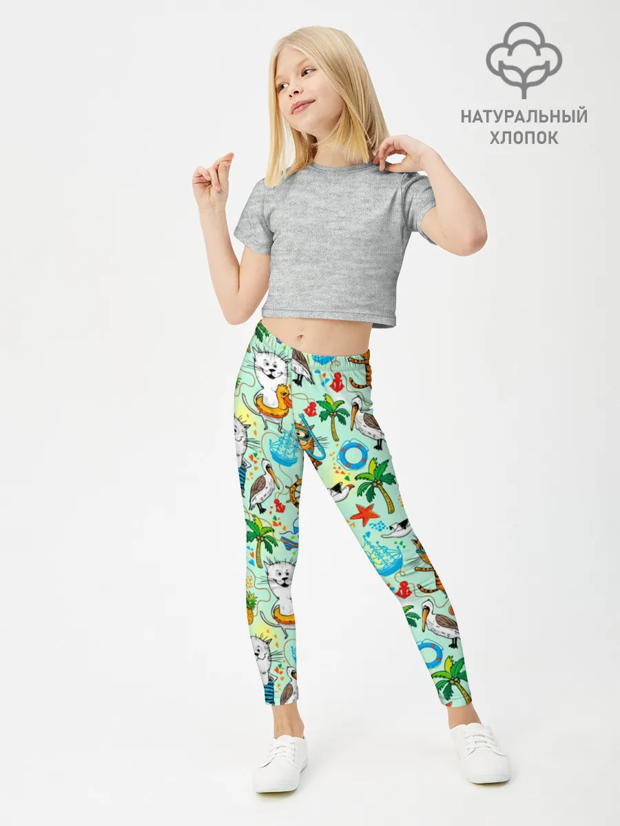 Леггинсы для девочки / Коты на отдыхе