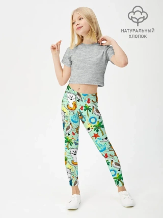 Леггинсы для девочки / Коты на отдыхе