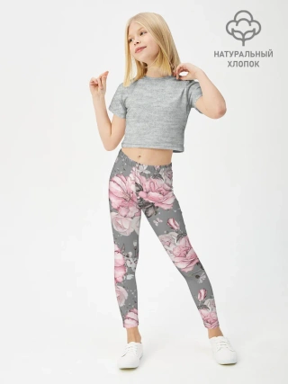 Леггинсы для девочки / Розовые розы