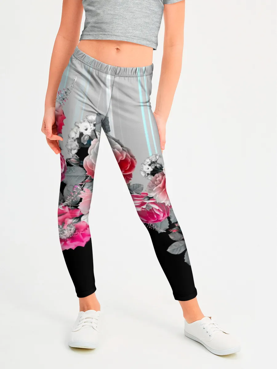 Леггинсы для девочки / Розы