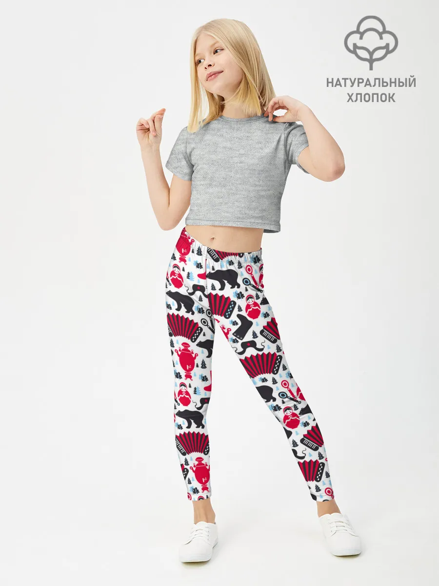 Леггинсы для девочки / Русский орнамент