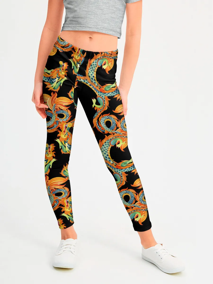 Леггинсы для девочки / Драконы