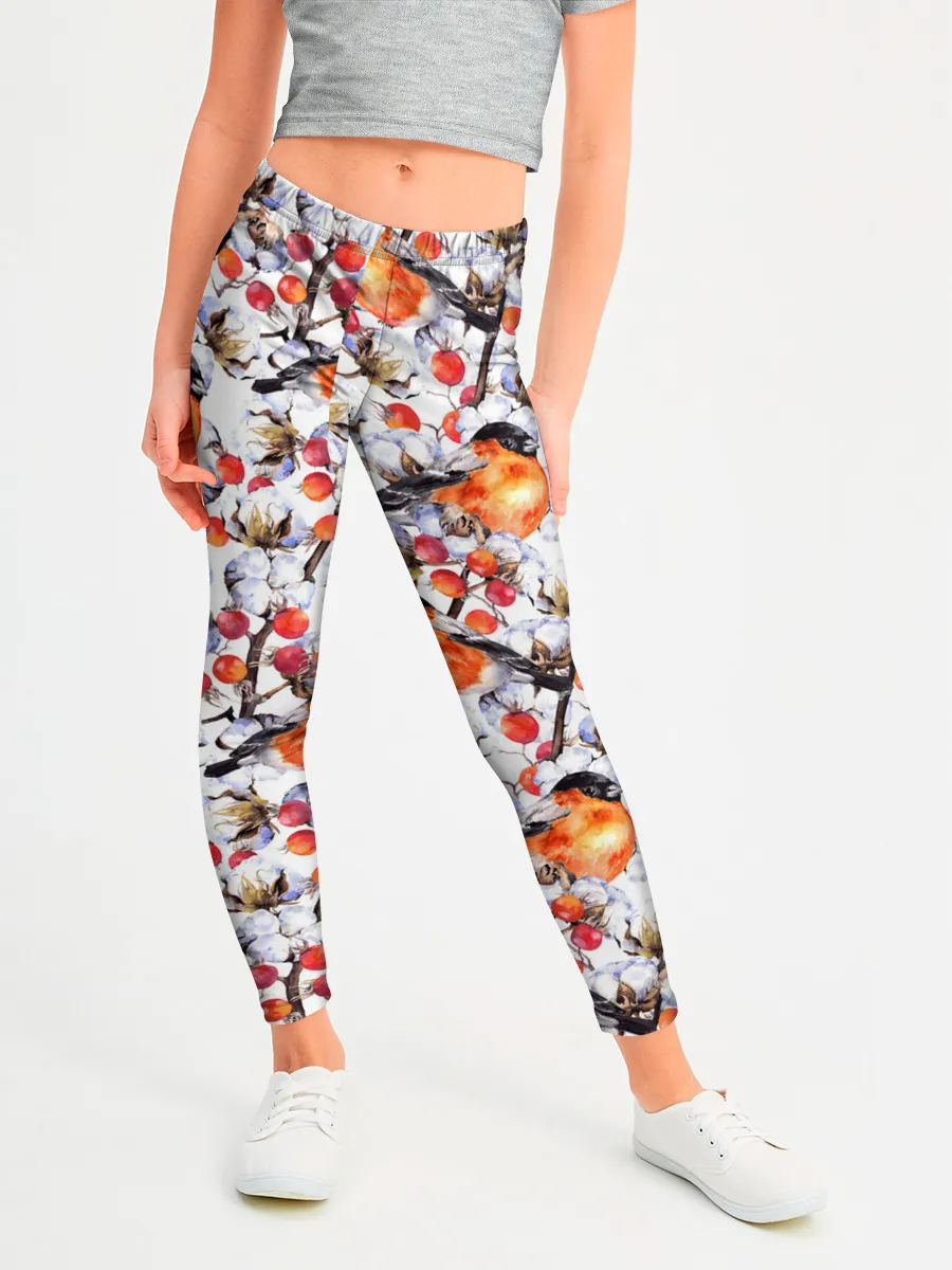 Леггинсы для девочки / Снегири