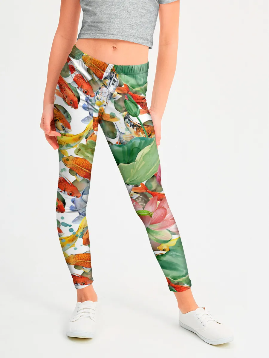 Леггинсы для девочки / Карпы кои