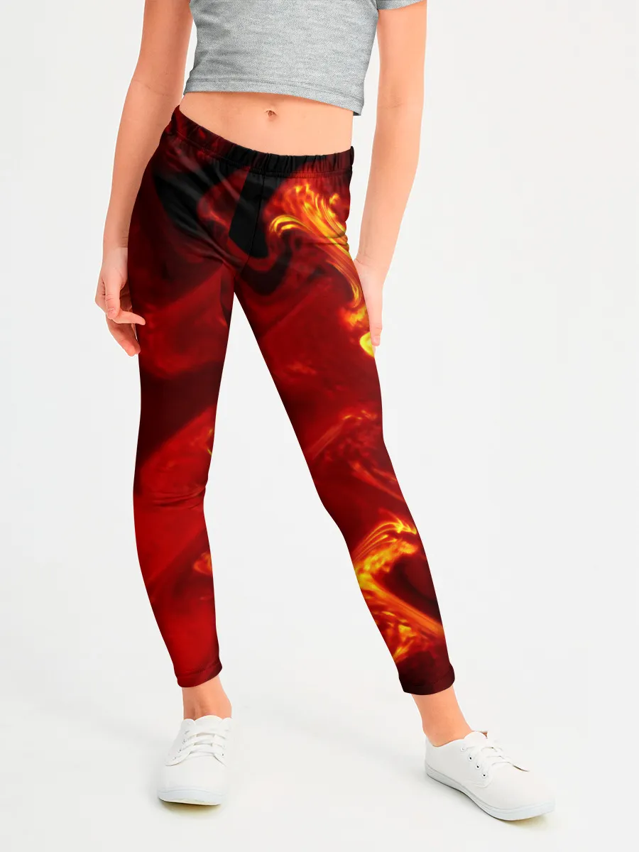 Леггинсы для девочки / Огненная лава