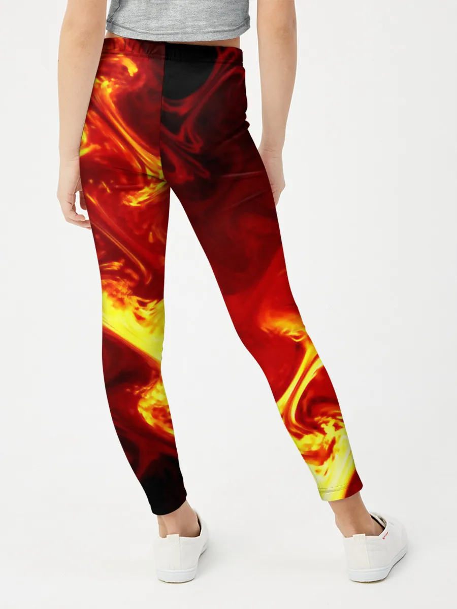 Леггинсы для девочки / Огненная лава