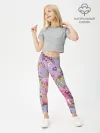 Леггинсы для девочки / Лилии и розы