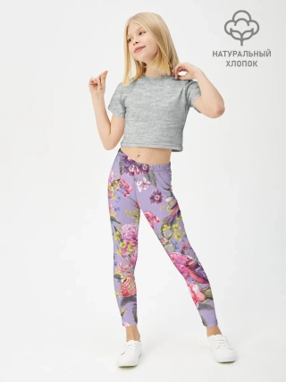 Леггинсы для девочки / Лилии и розы