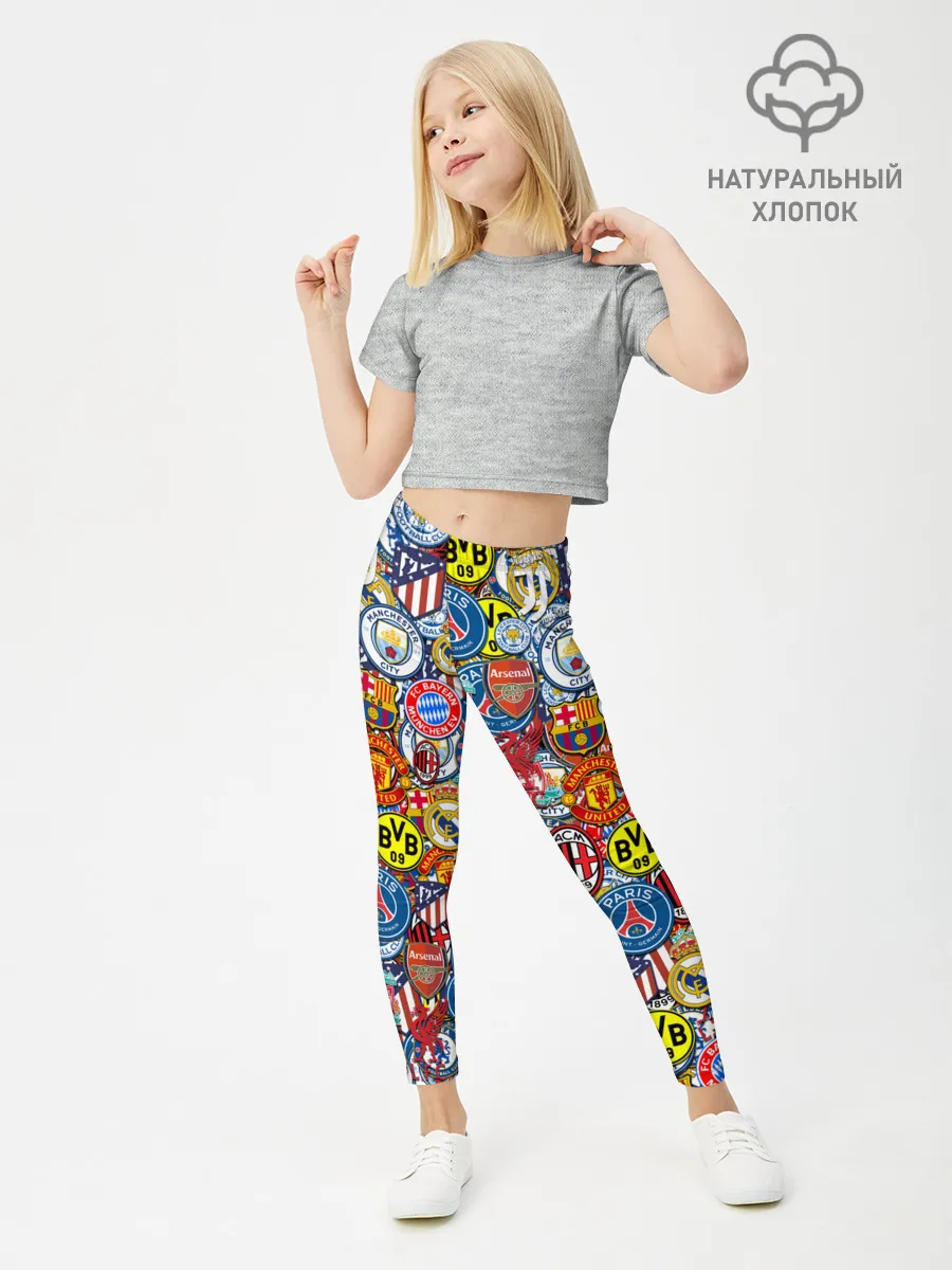 Леггинсы для девочки / ЛОГОТИПЫ ФУТБОЛЬНЫХ КОМАНД