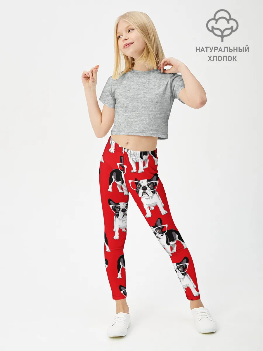 Леггинсы для девочки / Французские бульдоги