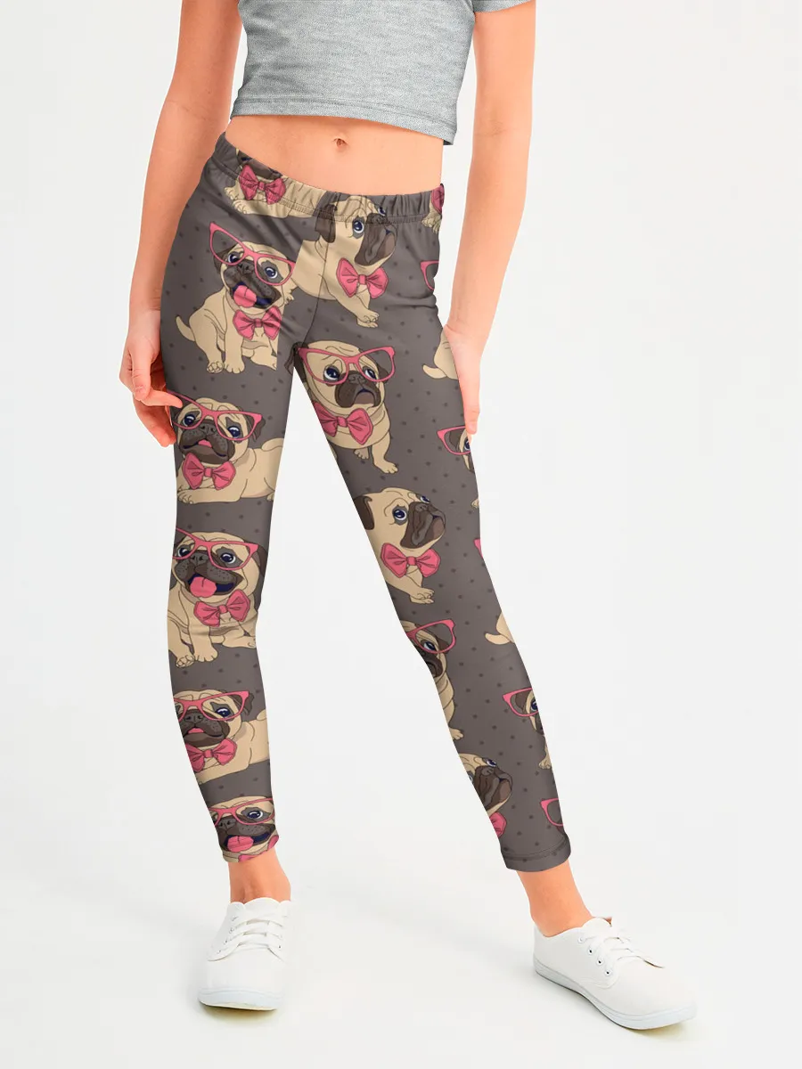 Леггинсы для девочки / Мопсы
