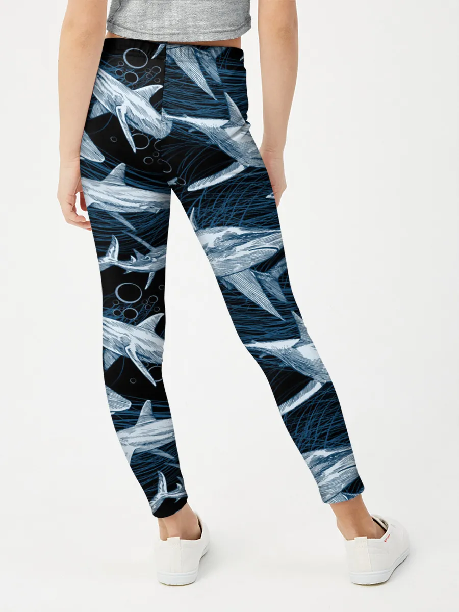 Леггинсы для девочки / Акулы