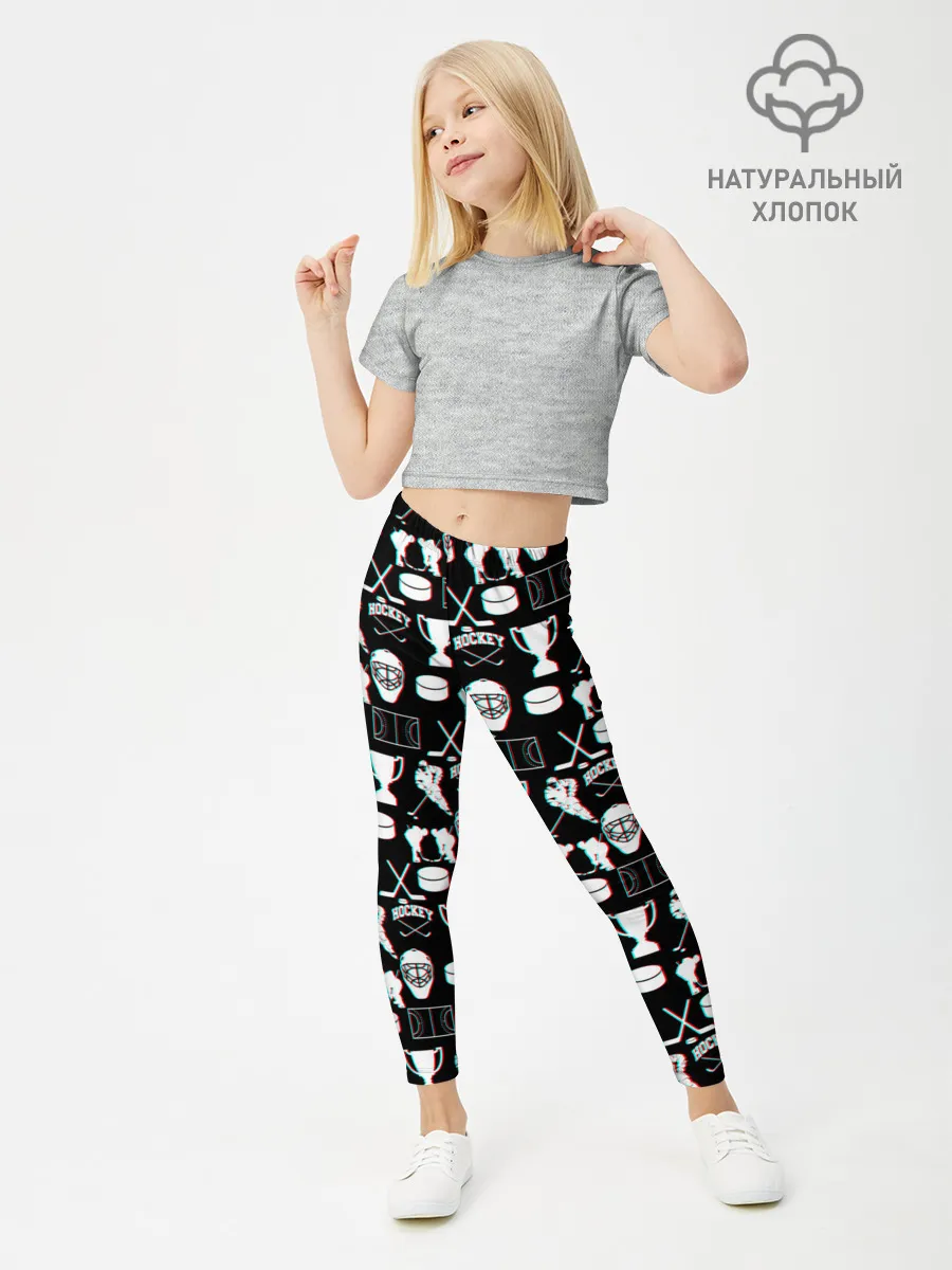 Леггинсы для девочки / ХОККЕЙ GLITCH