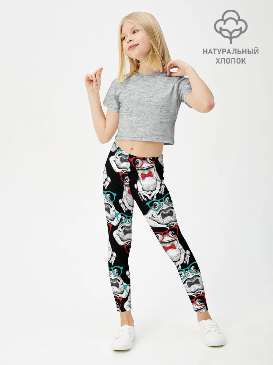 Леггинсы для девочки / Лягушки в очках