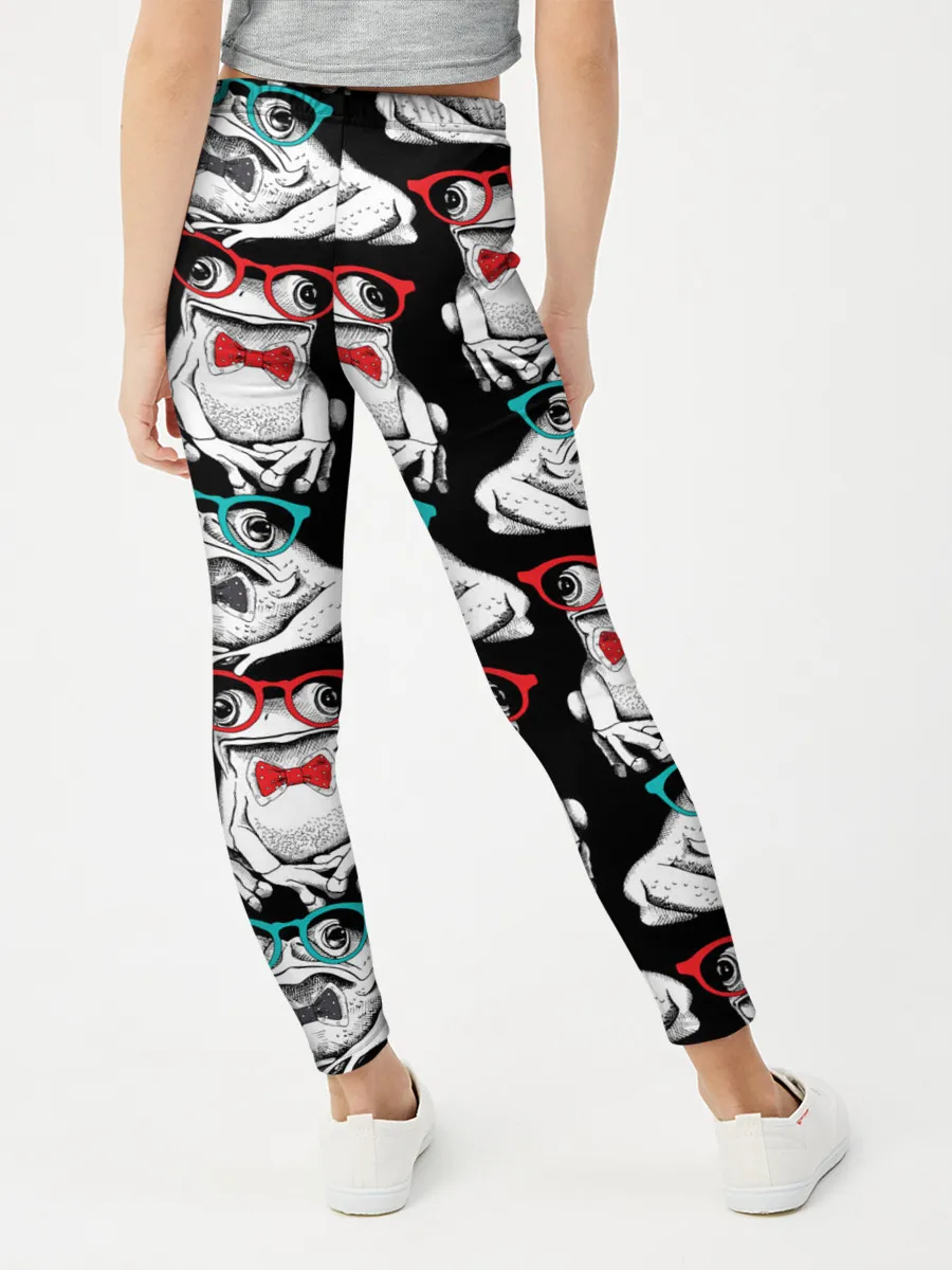 Леггинсы для девочки / Лягушки в очках