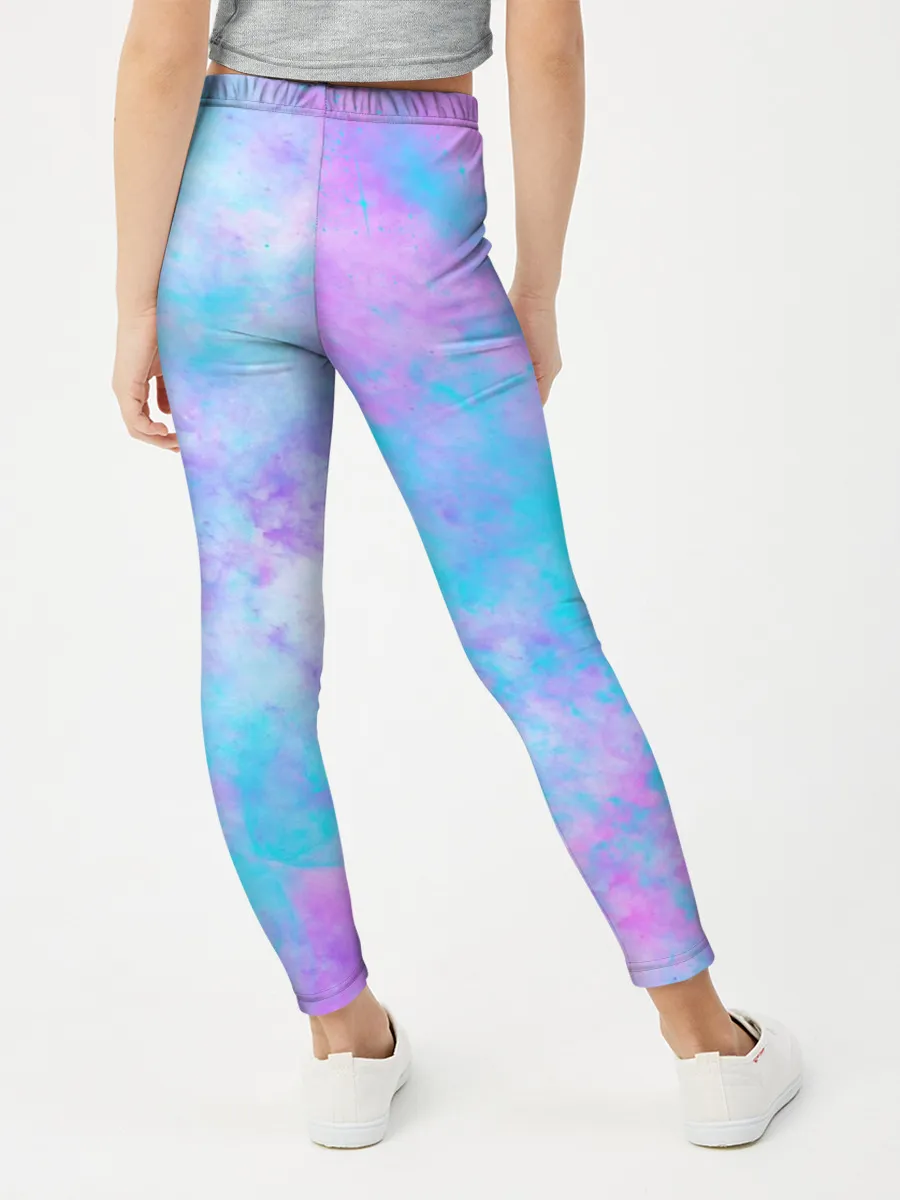 Леггинсы для девочки / Мрамор Tie Dye