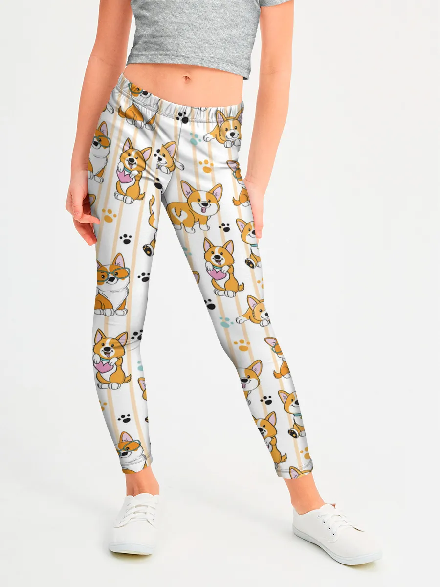 Леггинсы для девочки / Вельш корги пемброк