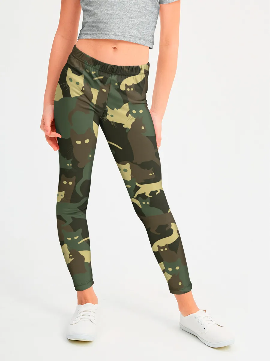 Леггинсы для девочки / Кошачий камуфляж